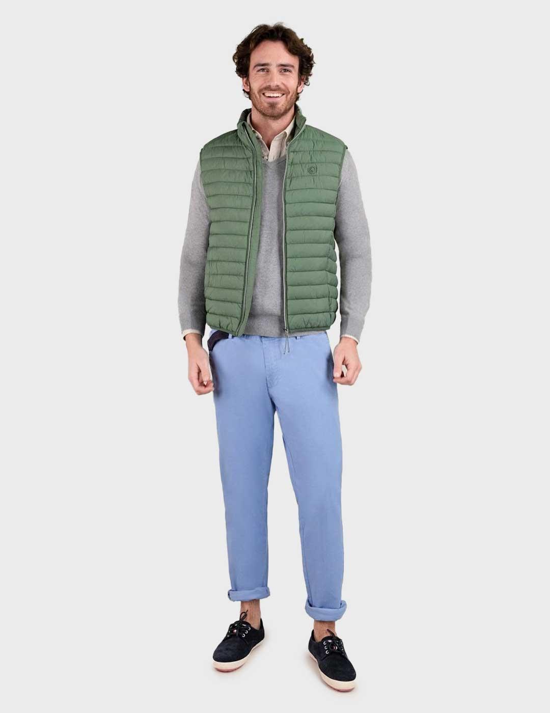 El Ganso chaleco verde acolchado para hombre