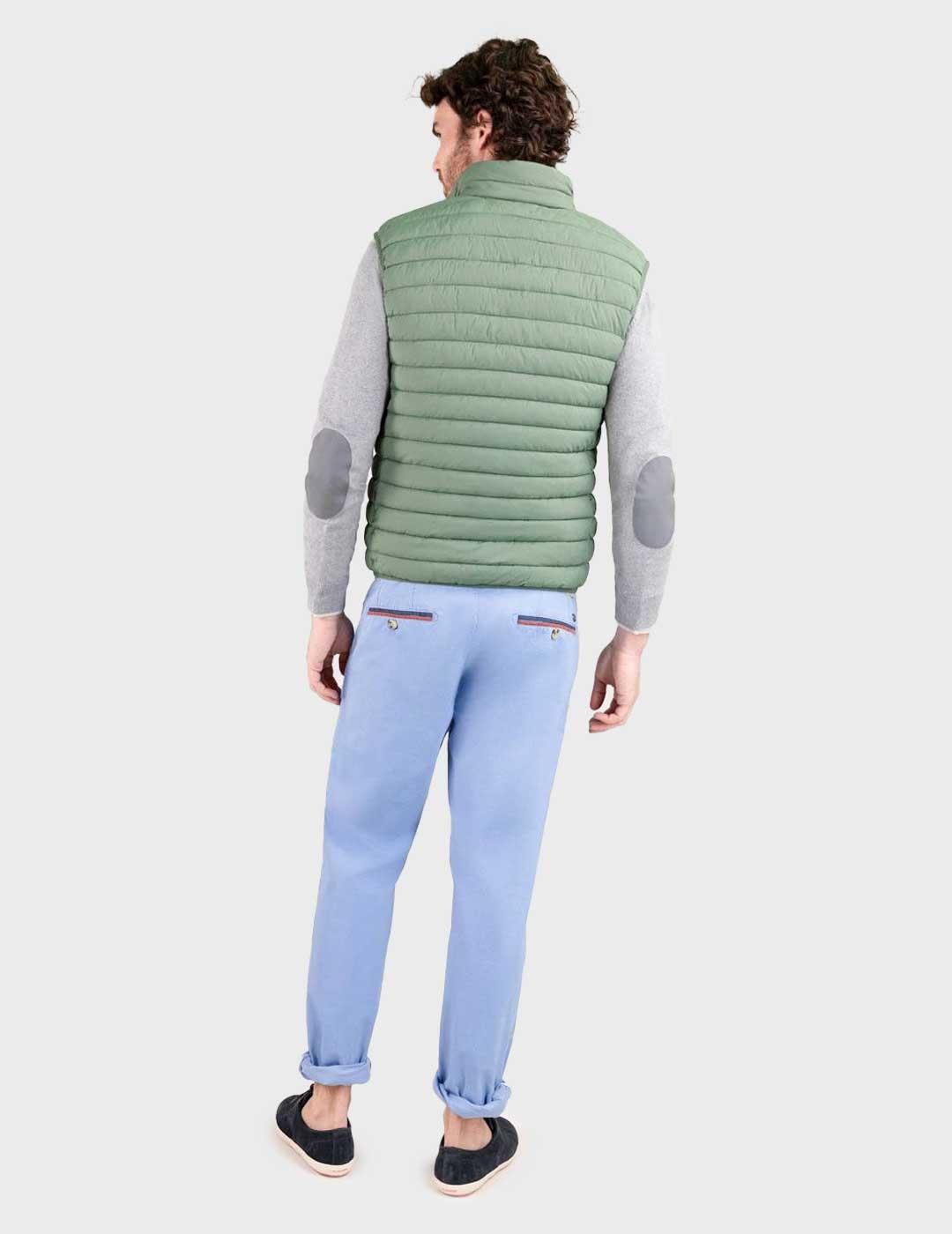 El Ganso chaleco verde acolchado para hombre