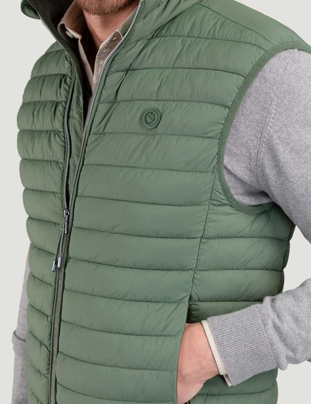 El Ganso chaleco verde acolchado para hombre