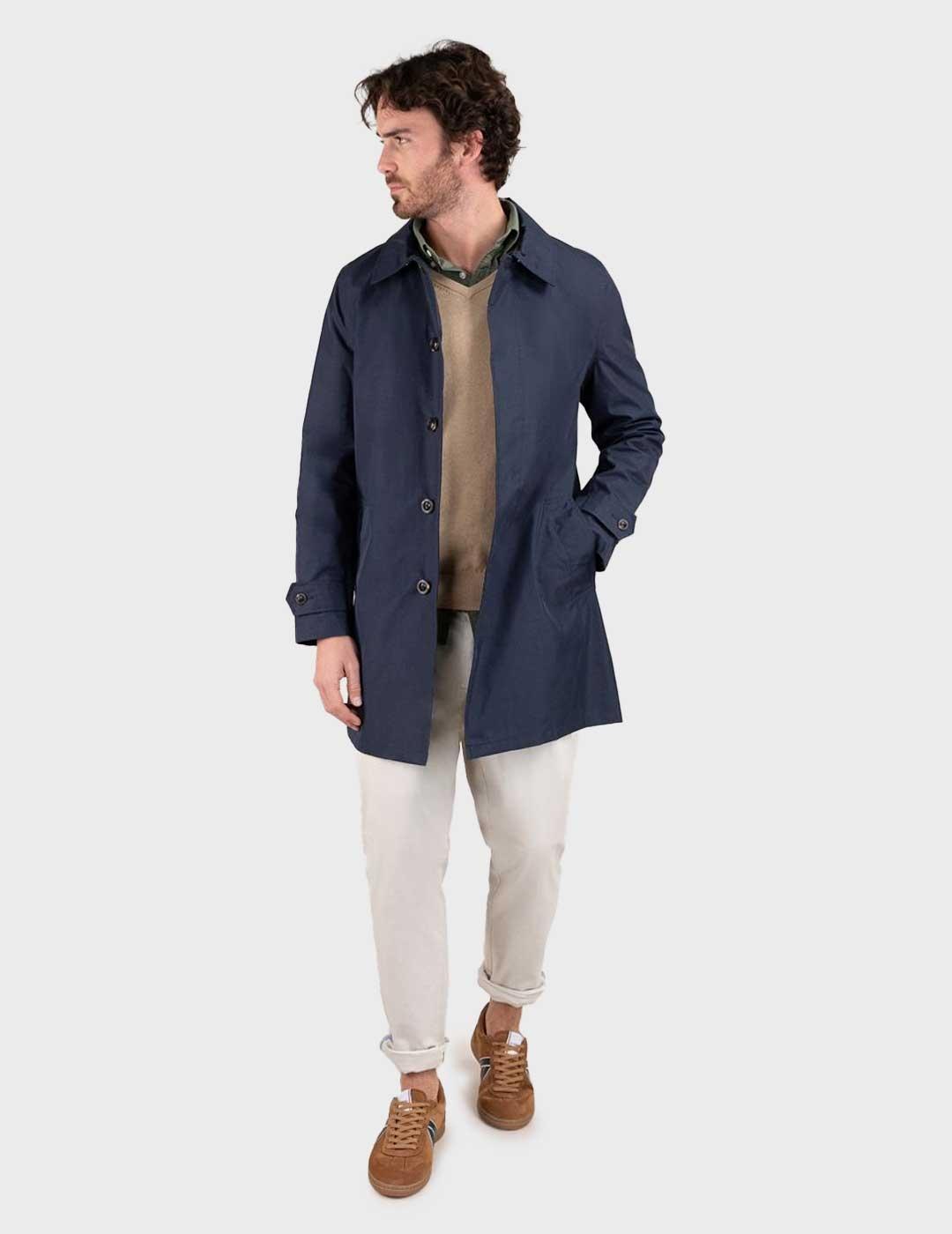 El Ganso gabardina azul marino para hombre