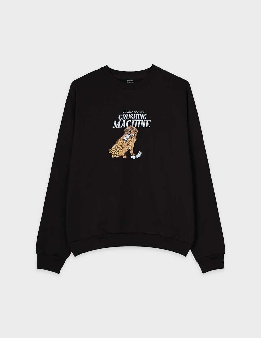 Kaotico Crushing Machine sudadera negra para mujer