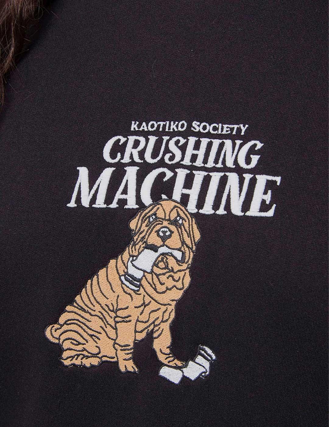 Kaotico Crushing Machine sudadera negra para mujer