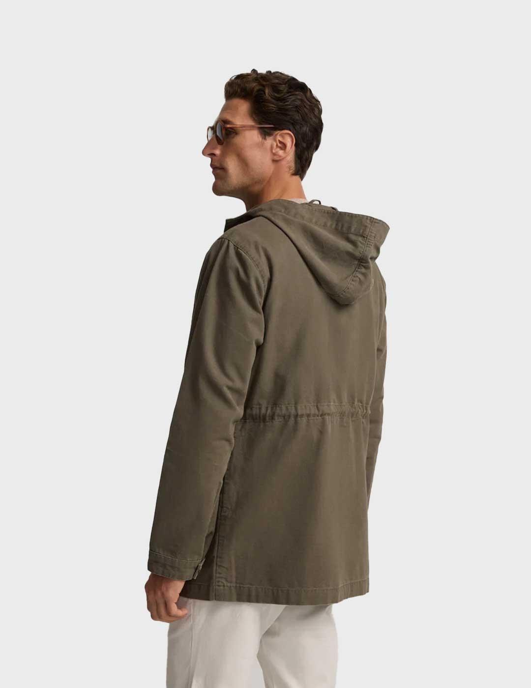 Silbon parka verde con capucha para hombre