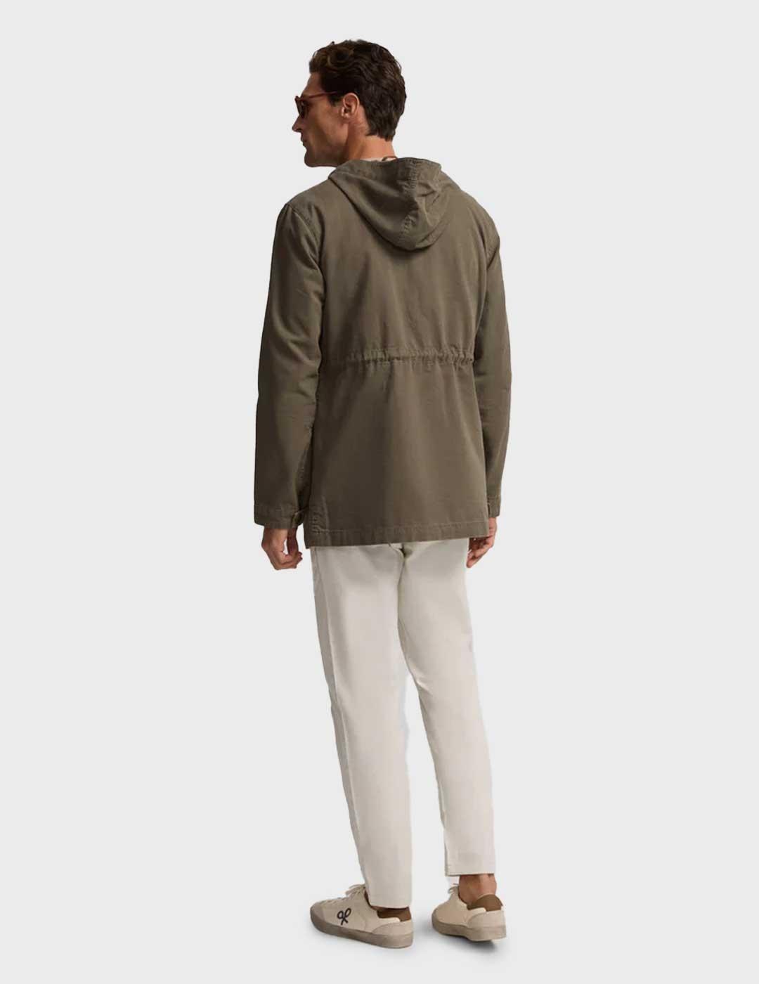 Silbon parka verde con capucha para hombre