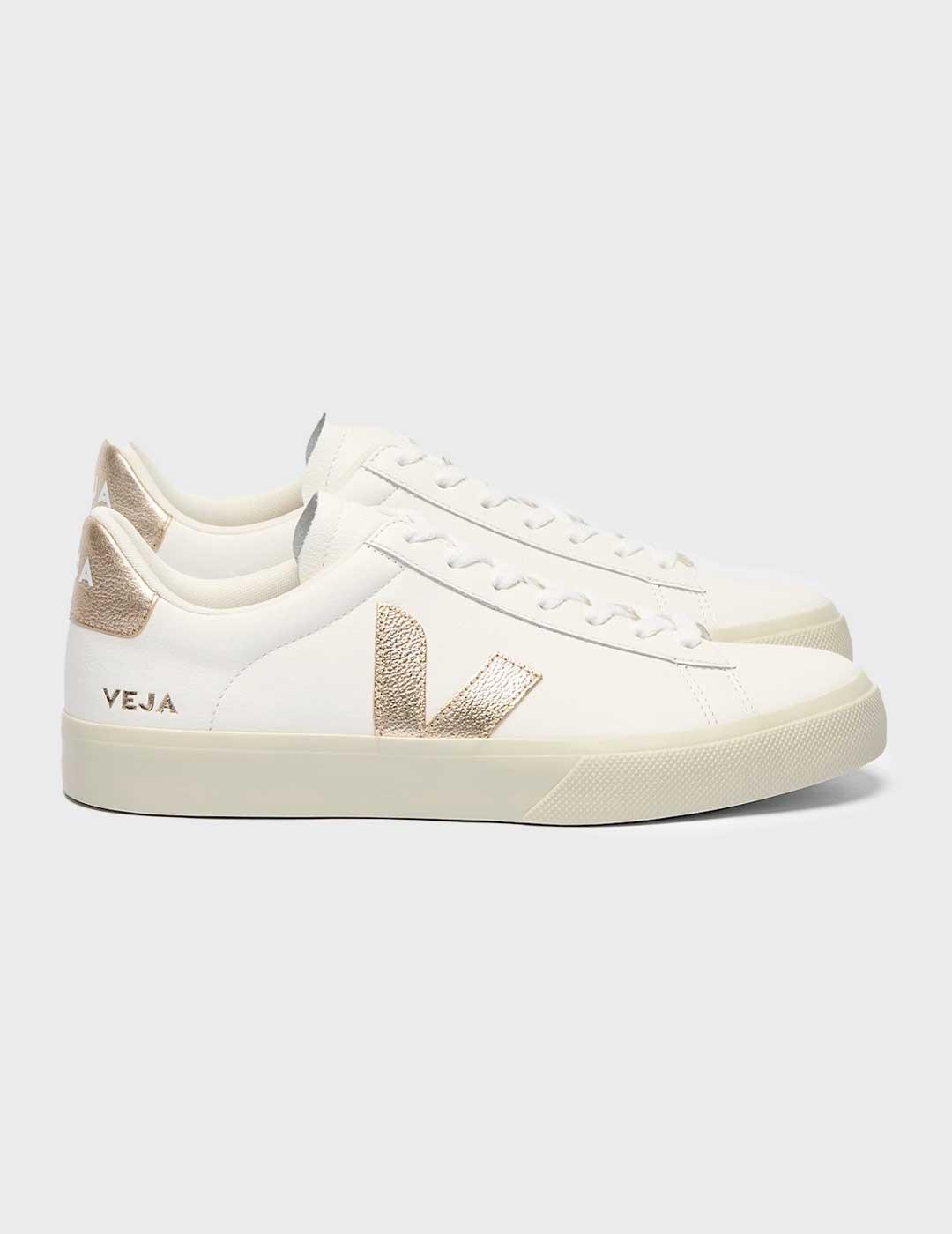 Veja Campo CF Leather zapatilla blanca para mujer