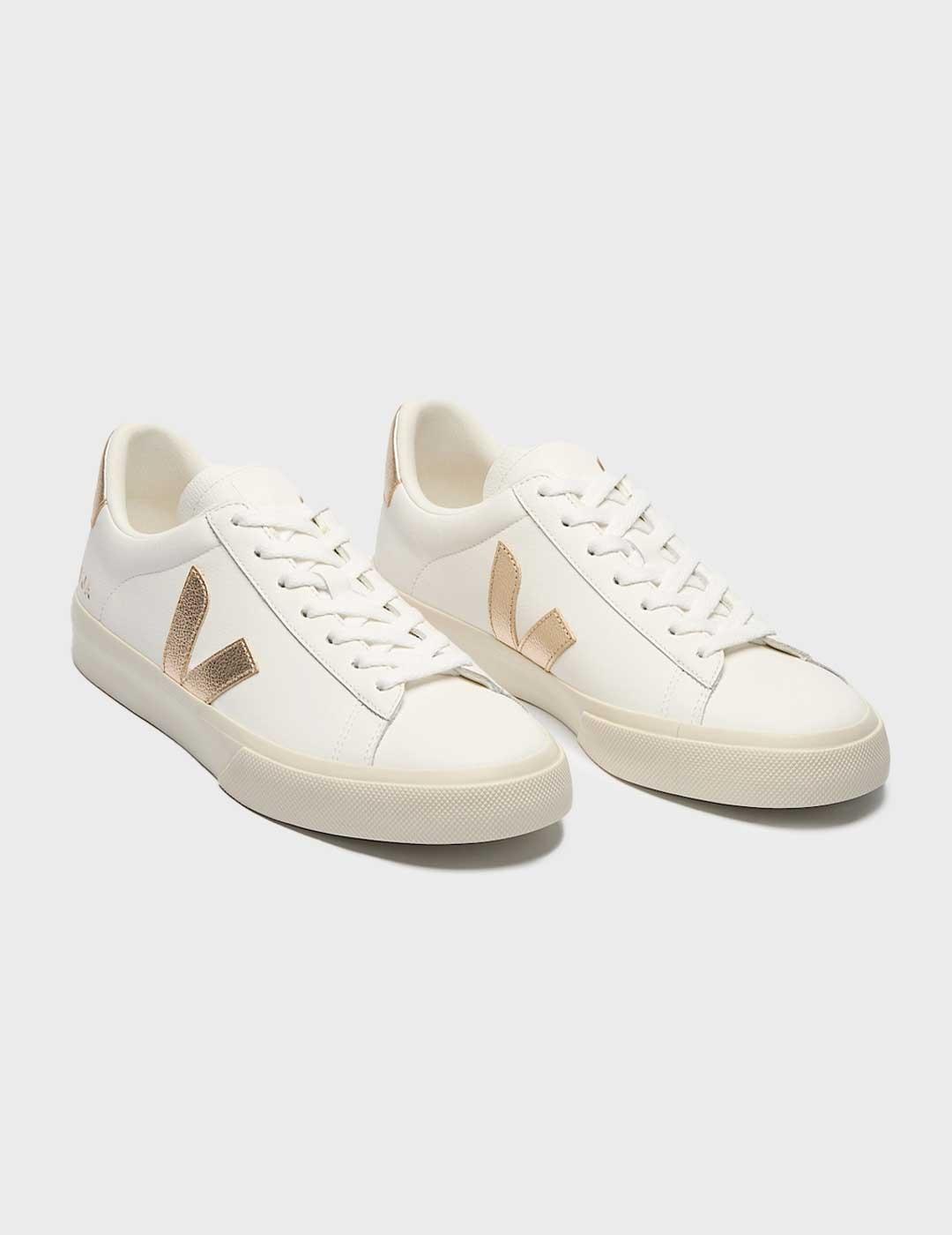 Veja Campo CF Leather zapatilla blanca para mujer