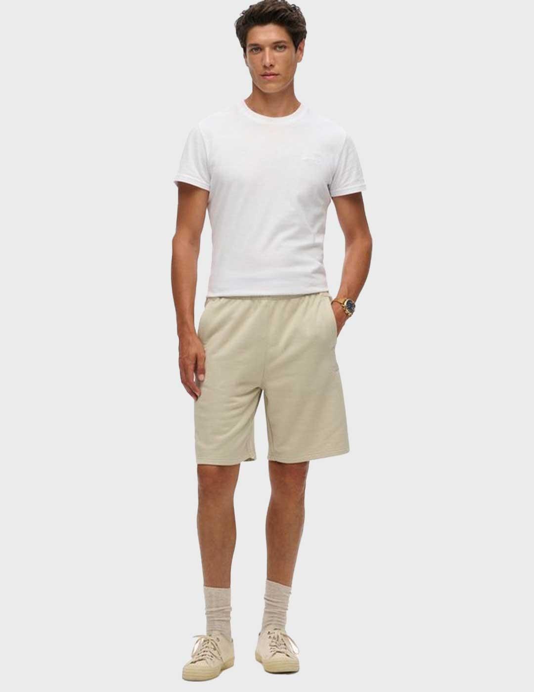 Superdry Essential pantalón beige corto para hombre