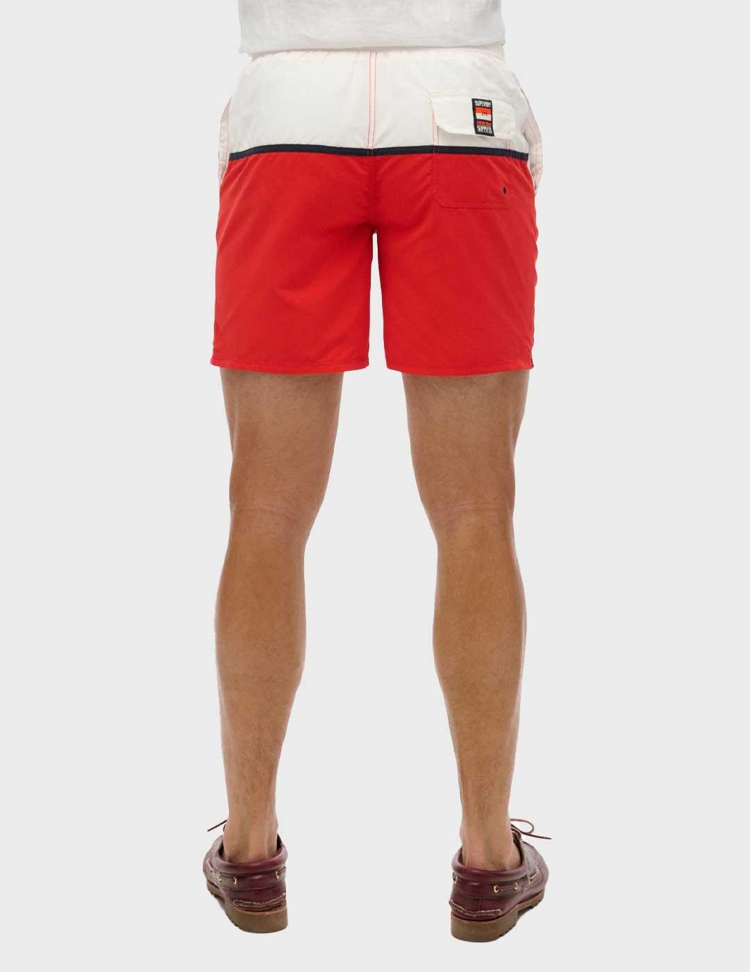 Superdry Nautical bañador rojo para hombre