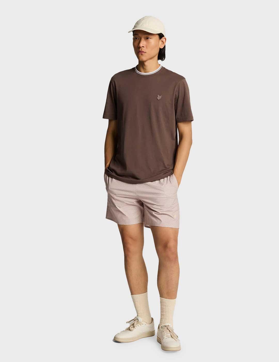 Lyle & Scott Geo Motif Printed bañador camel para hombre