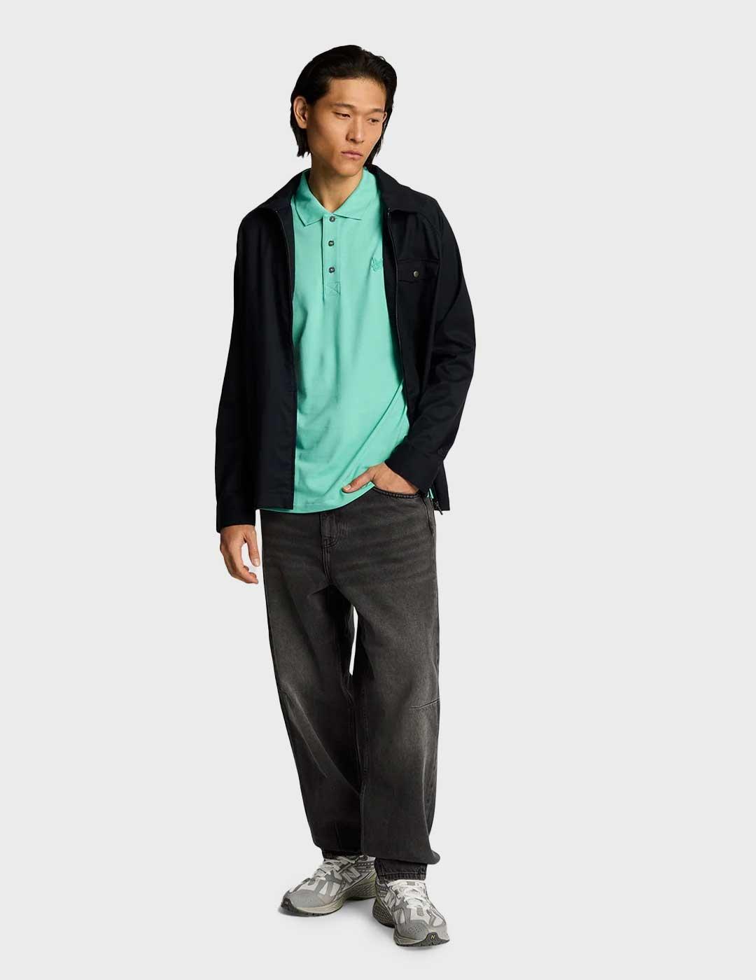 Lyle & Scott Superfine polo turquesa para hombre