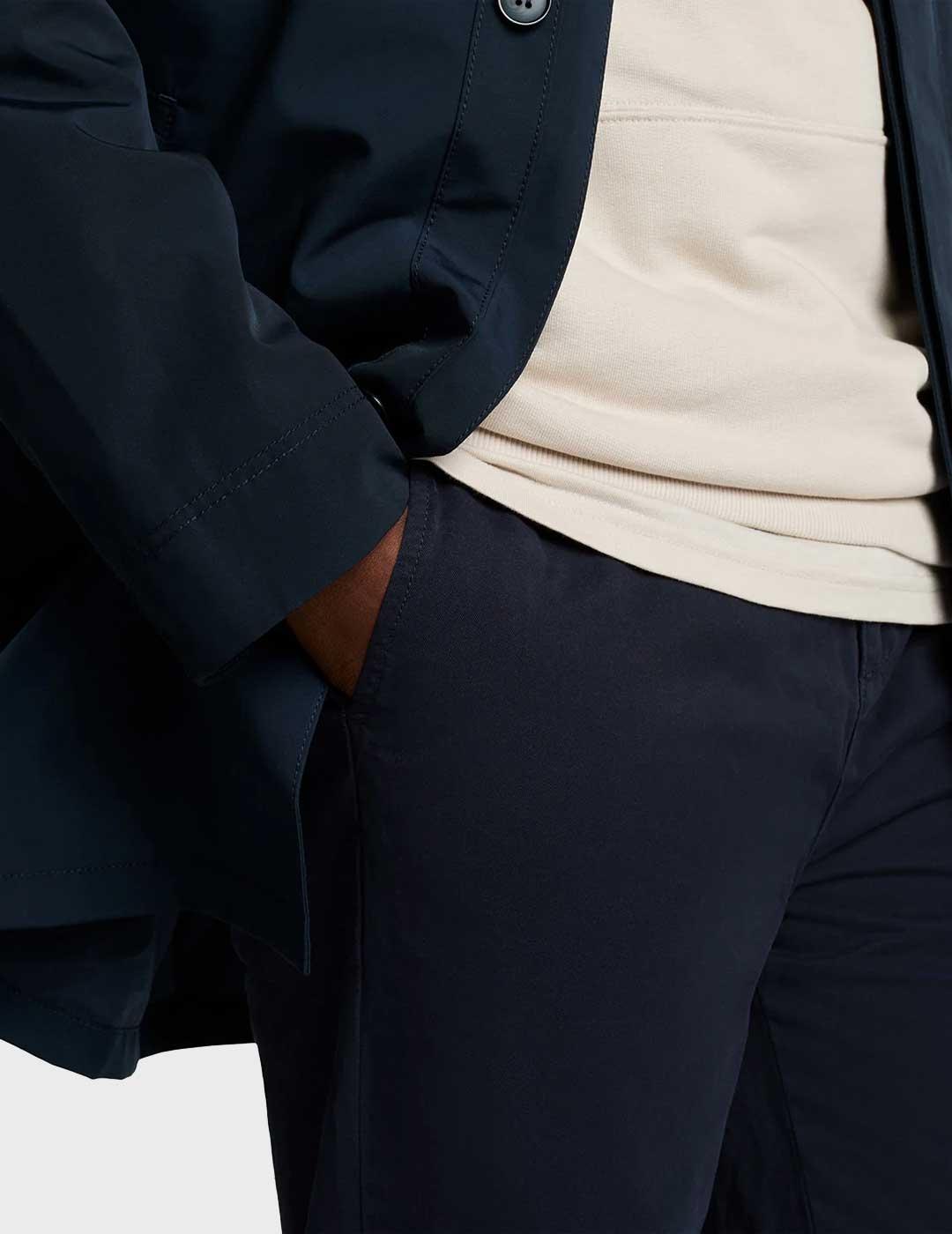 Lyle & Scott Drawstring pantalón marino chino para hombre