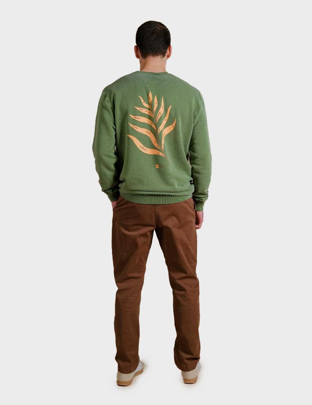 Trendsplant Palmeral sudadera verde para hombre