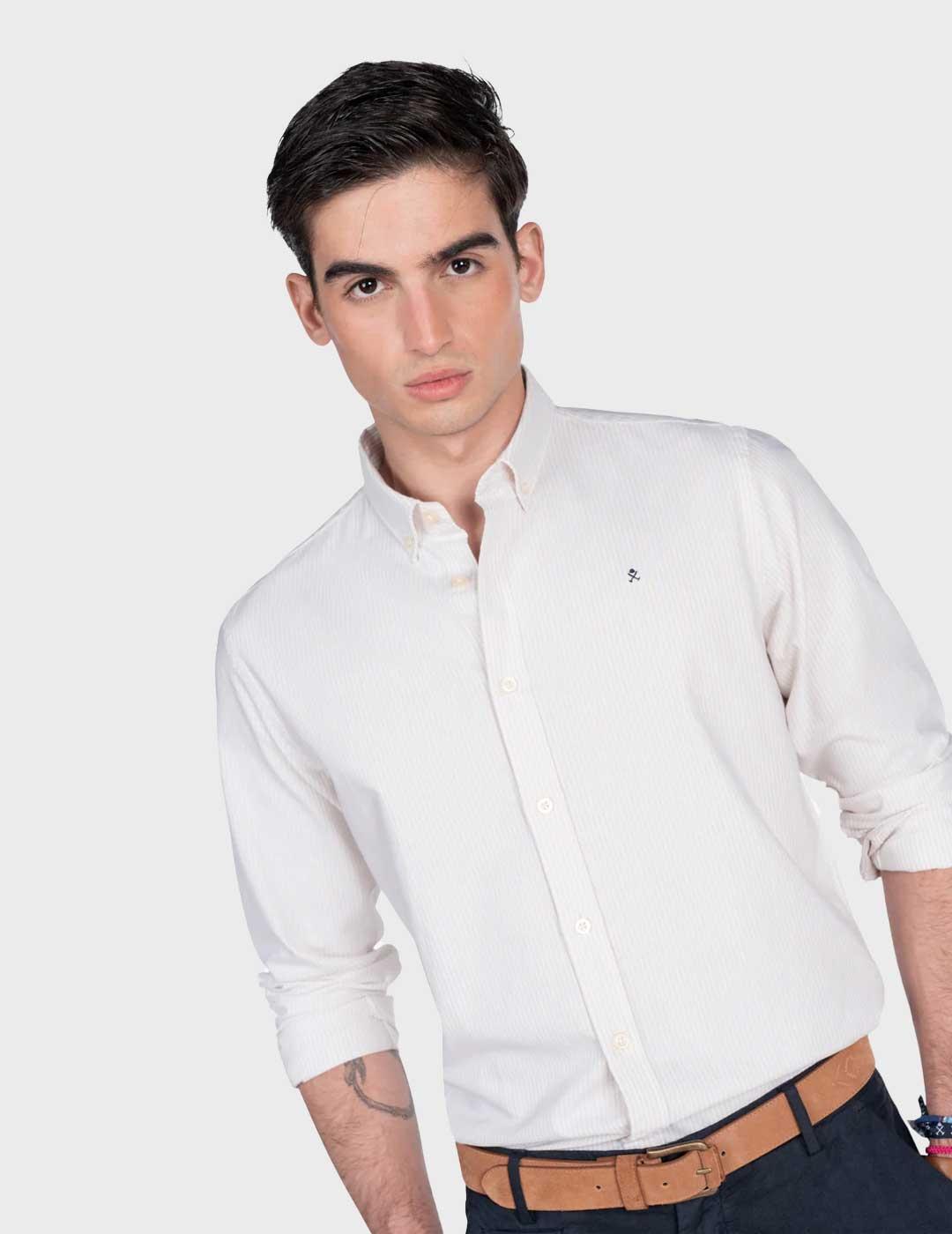 Harper & Neyer Mediterraneo camisa camel para hombre