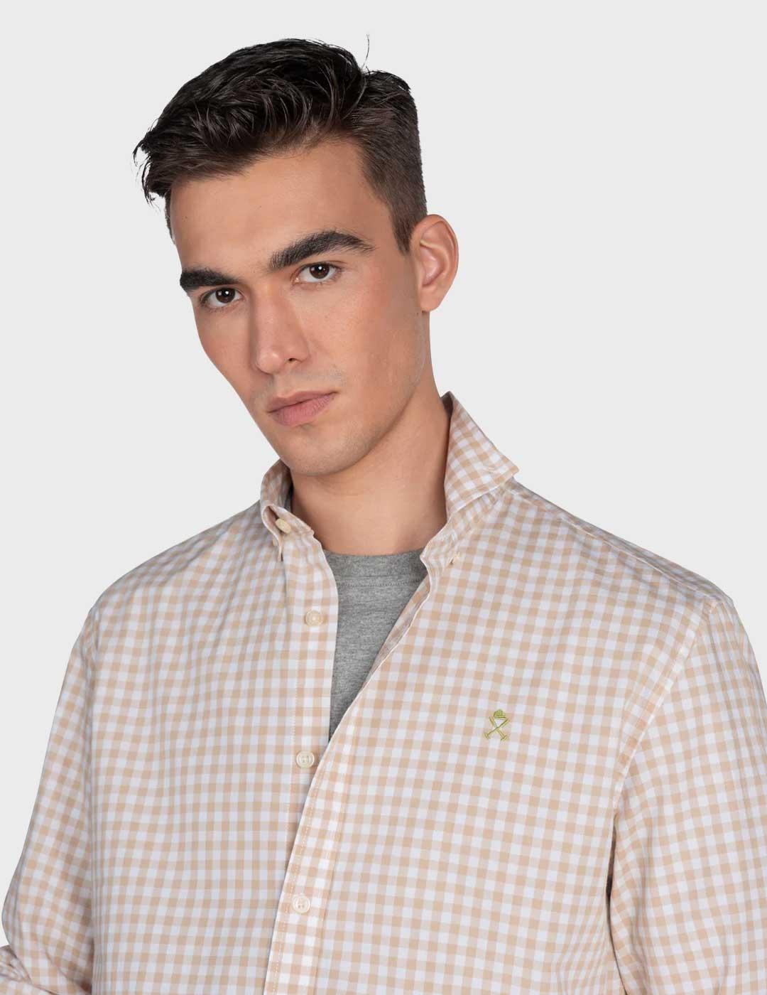 Harper & Neyer Vichy camisa camel para hombre