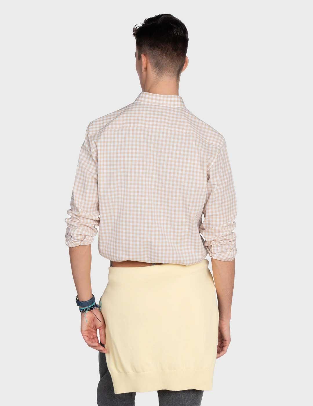 Harper & Neyer Vichy camisa camel para hombre