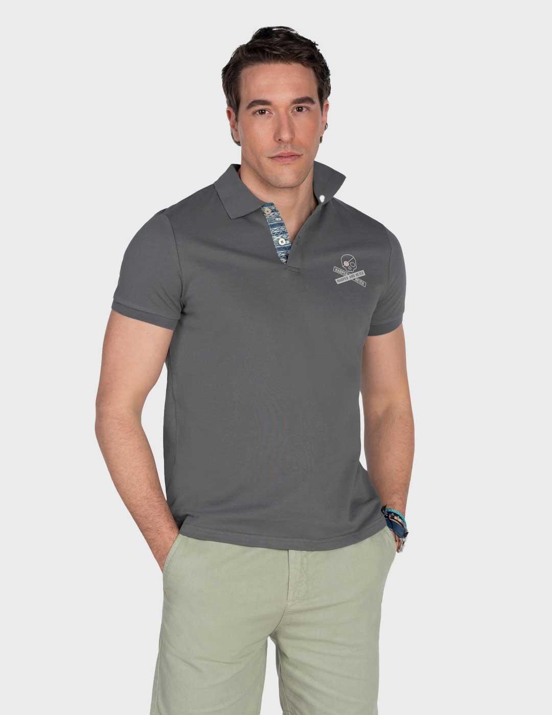 Harper & Neyer Pirate polo gris oscuro para hombre