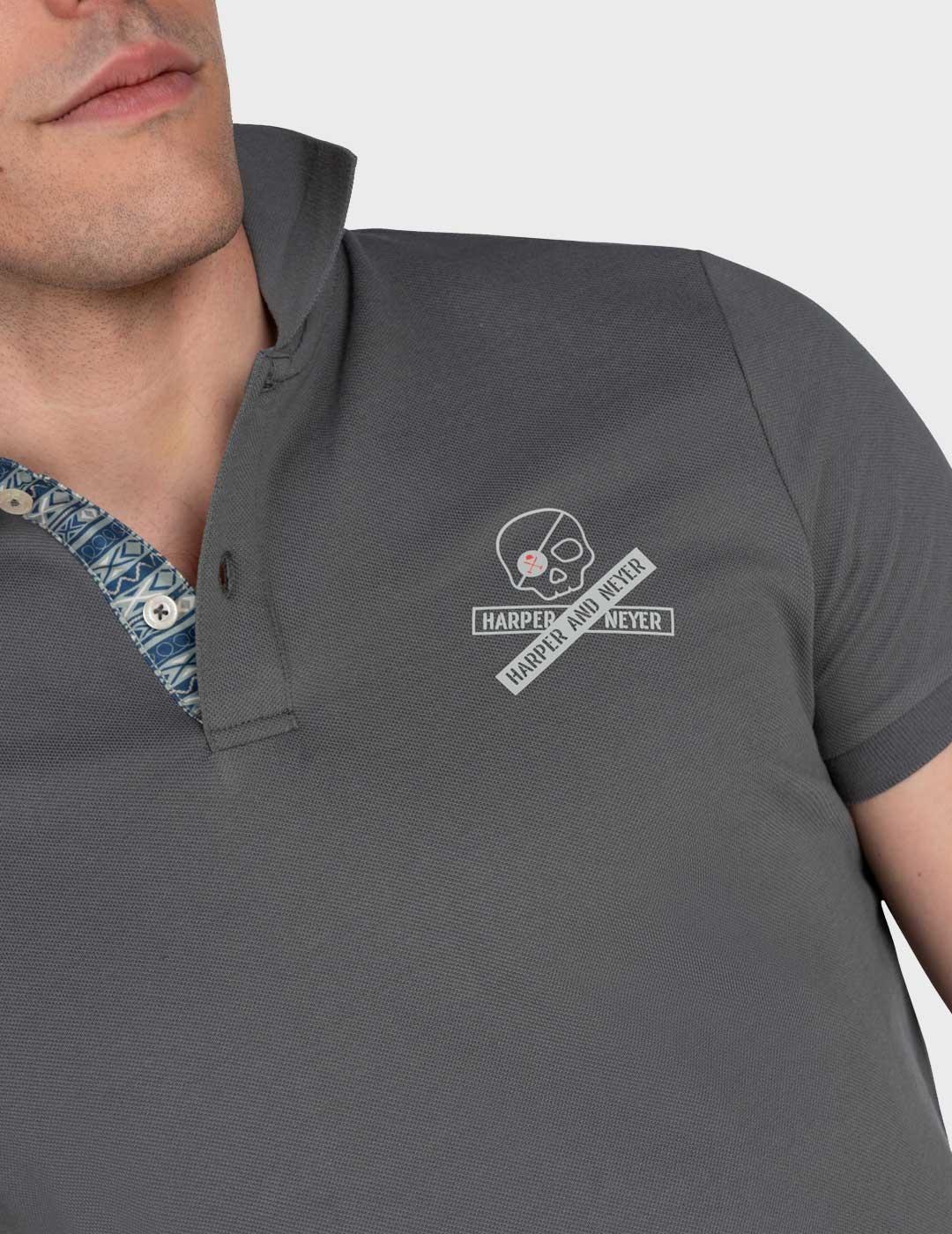 Harper & Neyer Pirate polo gris oscuro para hombre