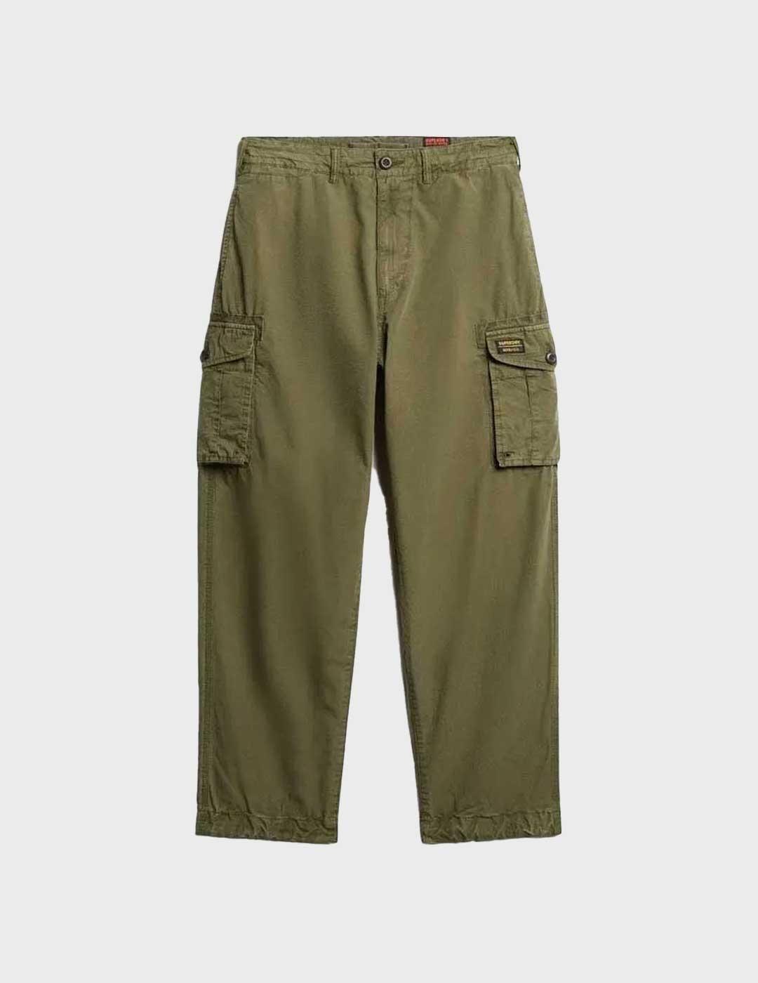 Superdry Parachute Light pantalón verde cargo para hombre