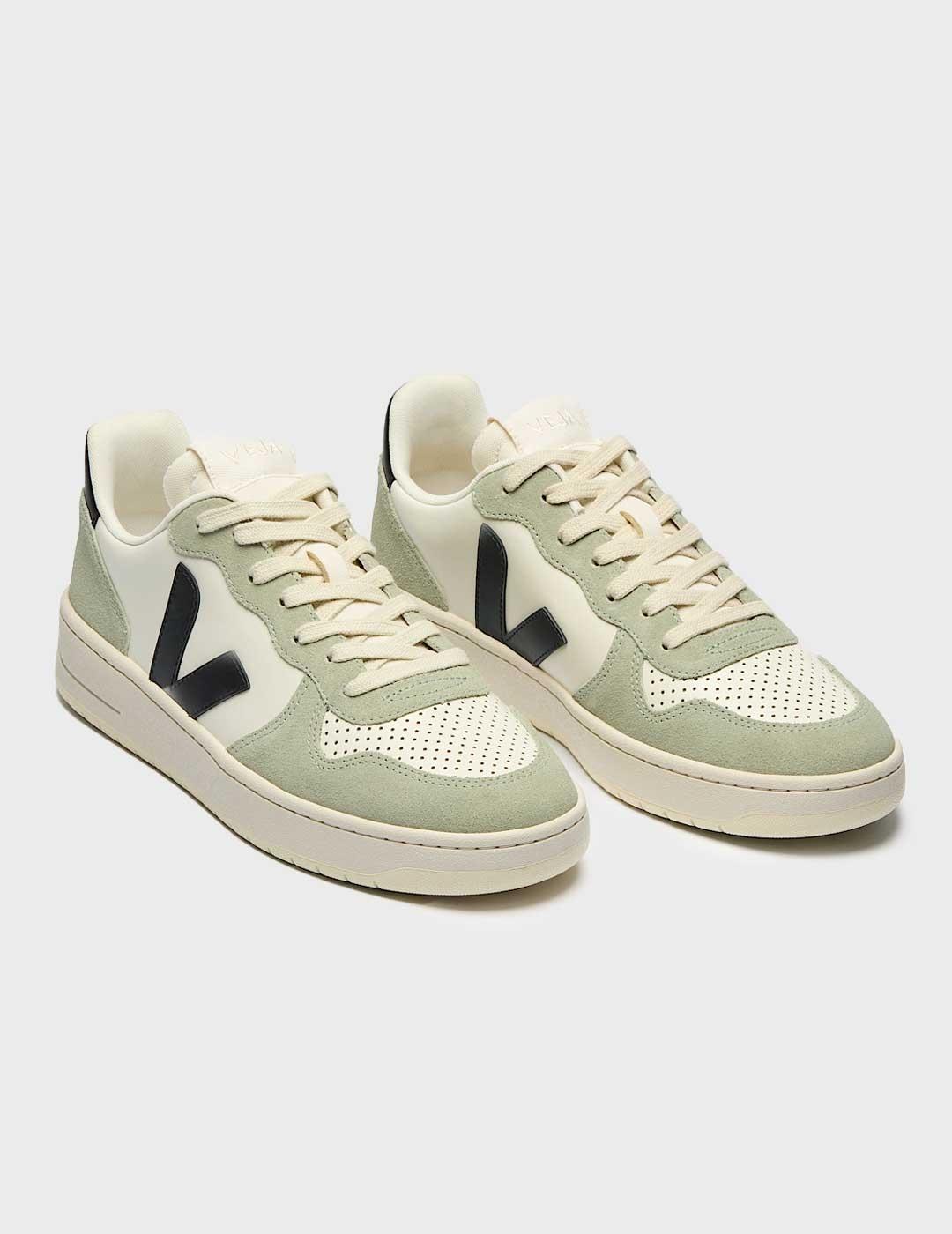 Veja V-10 Prime Leather zapatilla verde para hombre