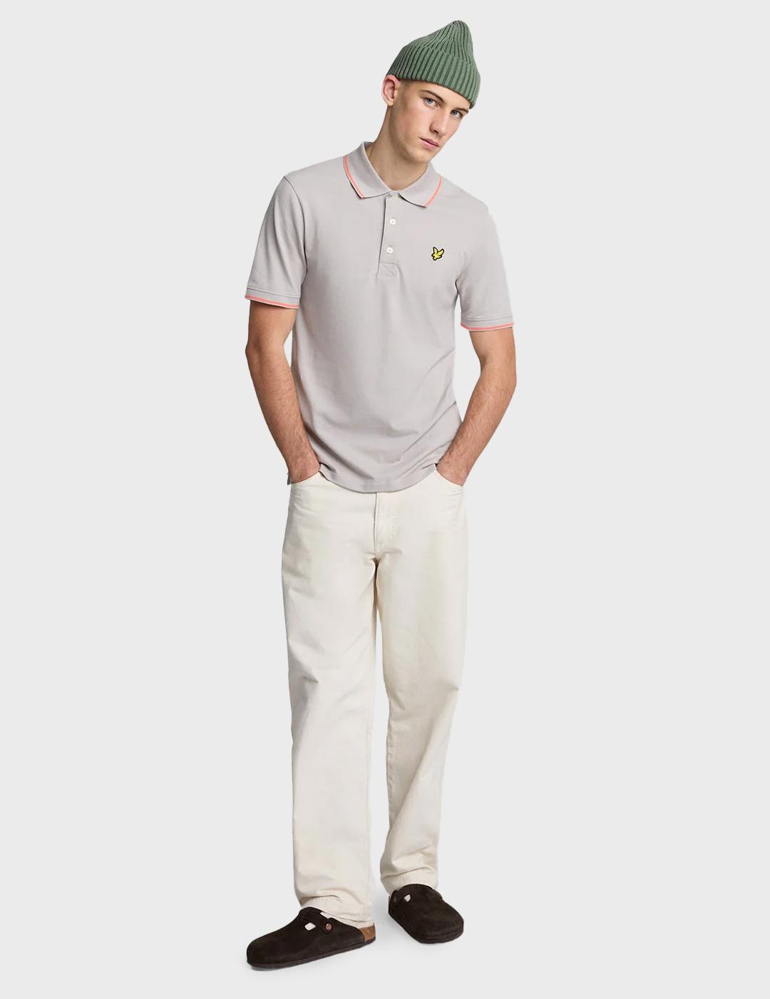 Lyle & Scott Tipped polo gris para hombre