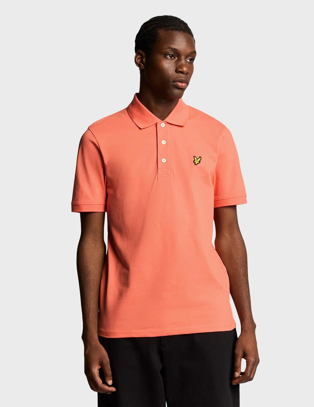 Lyle & Scott Plain polo coral para hombre