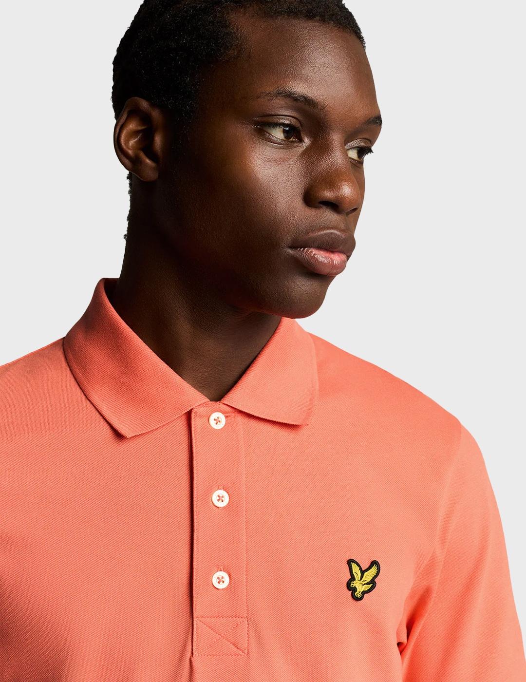 Lyle & Scott Plain polo coral para hombre