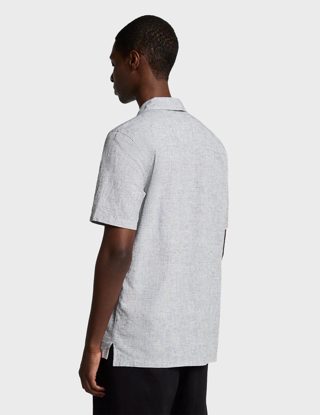 Lyle & Scott Linen Blen Oxford camisa marina para hombre