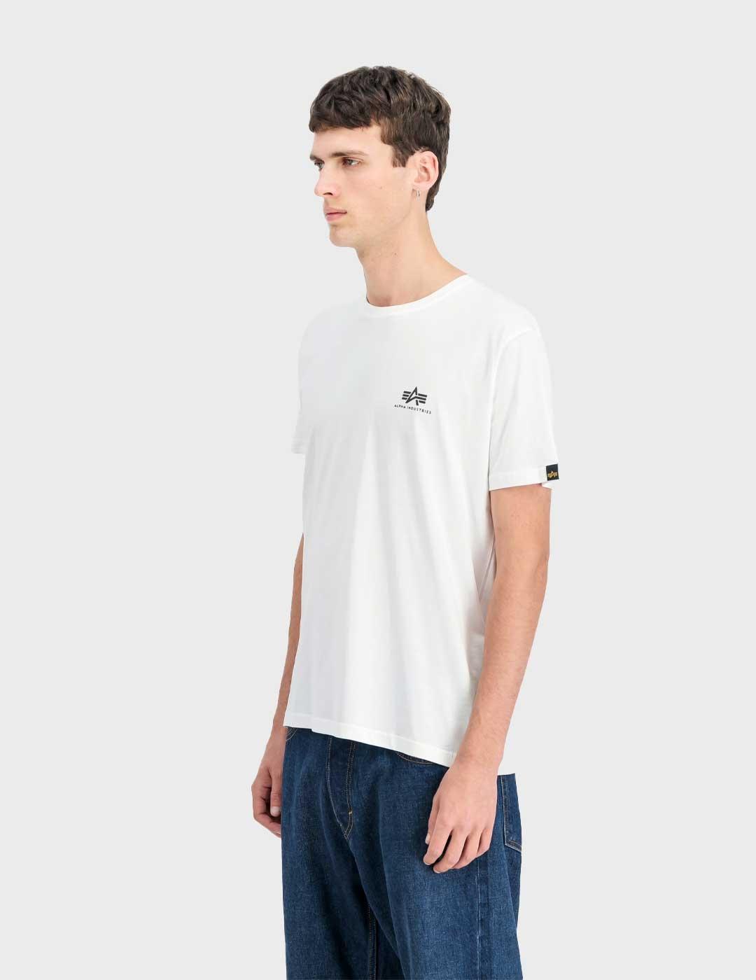 Alpha Backprint camiseta blanca para hombre