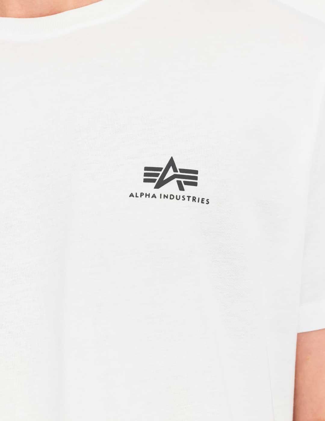 Alpha Backprint camiseta blanca para hombre