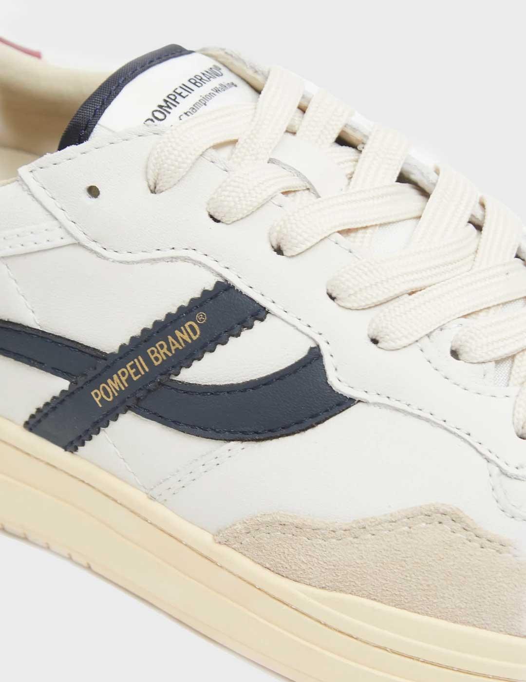 Pompeii Brand Elan Pipa Leather zapatilla blanca para hombre