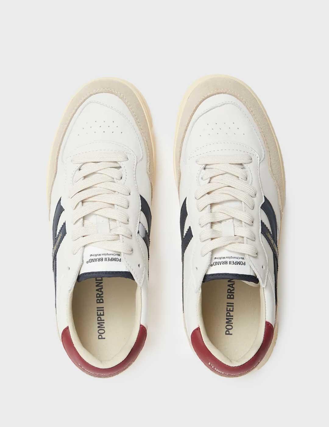 Pompeii Brand Elan Pipa Leather zapatilla blanca para hombre