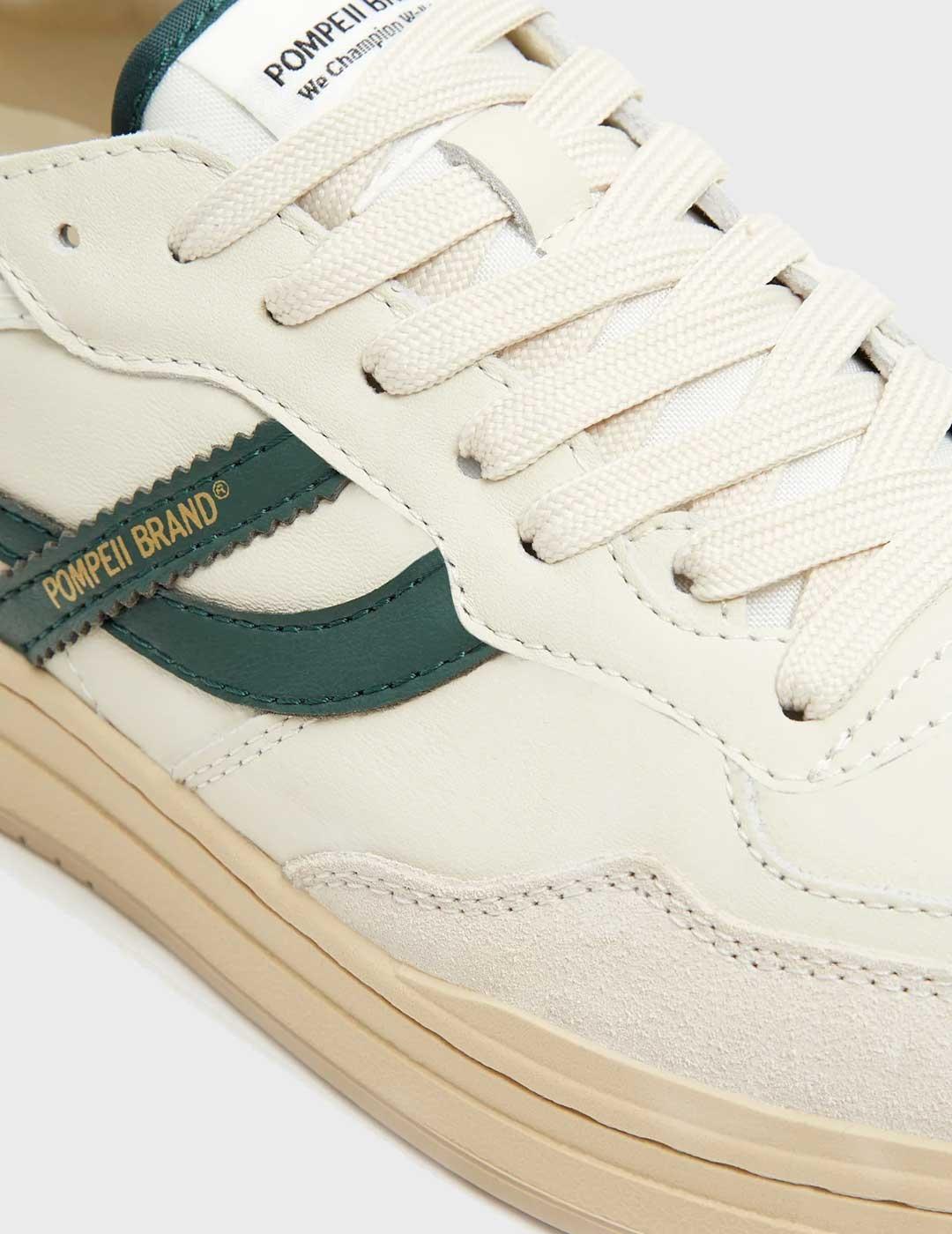 Pompeii Brand Elan Pipa Leather zapatilla blanca para hombre