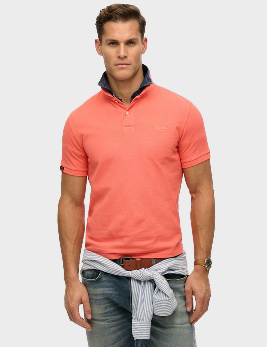 Superdry Vint Destroy polo coral para hombre