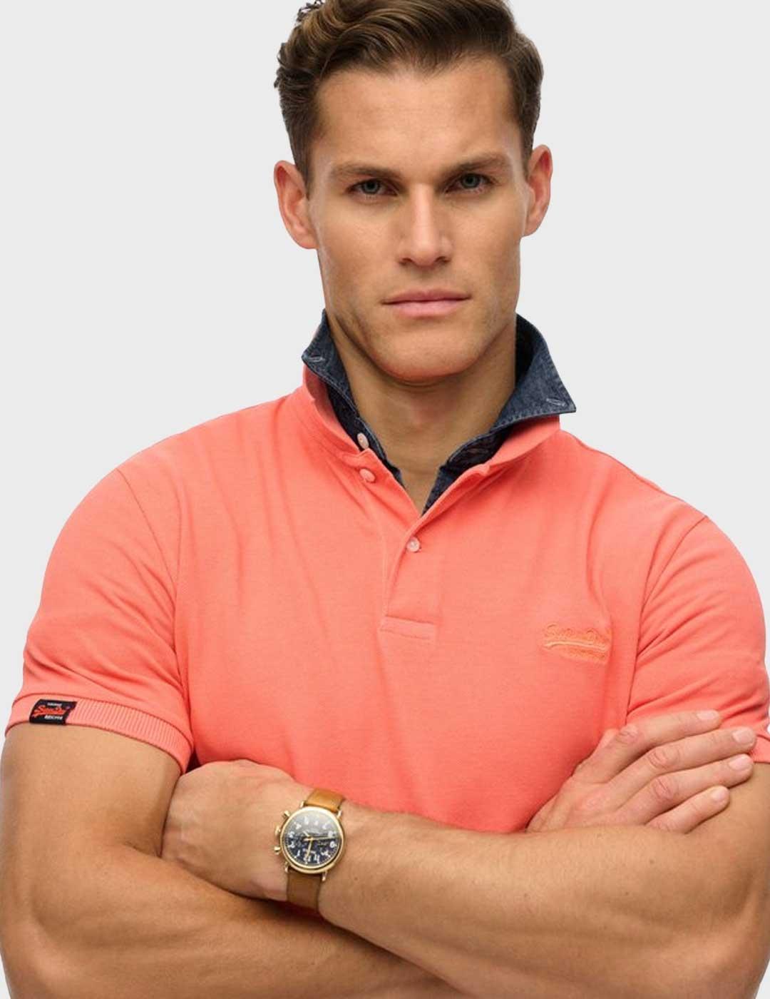 Superdry Vint Destroy polo coral para hombre