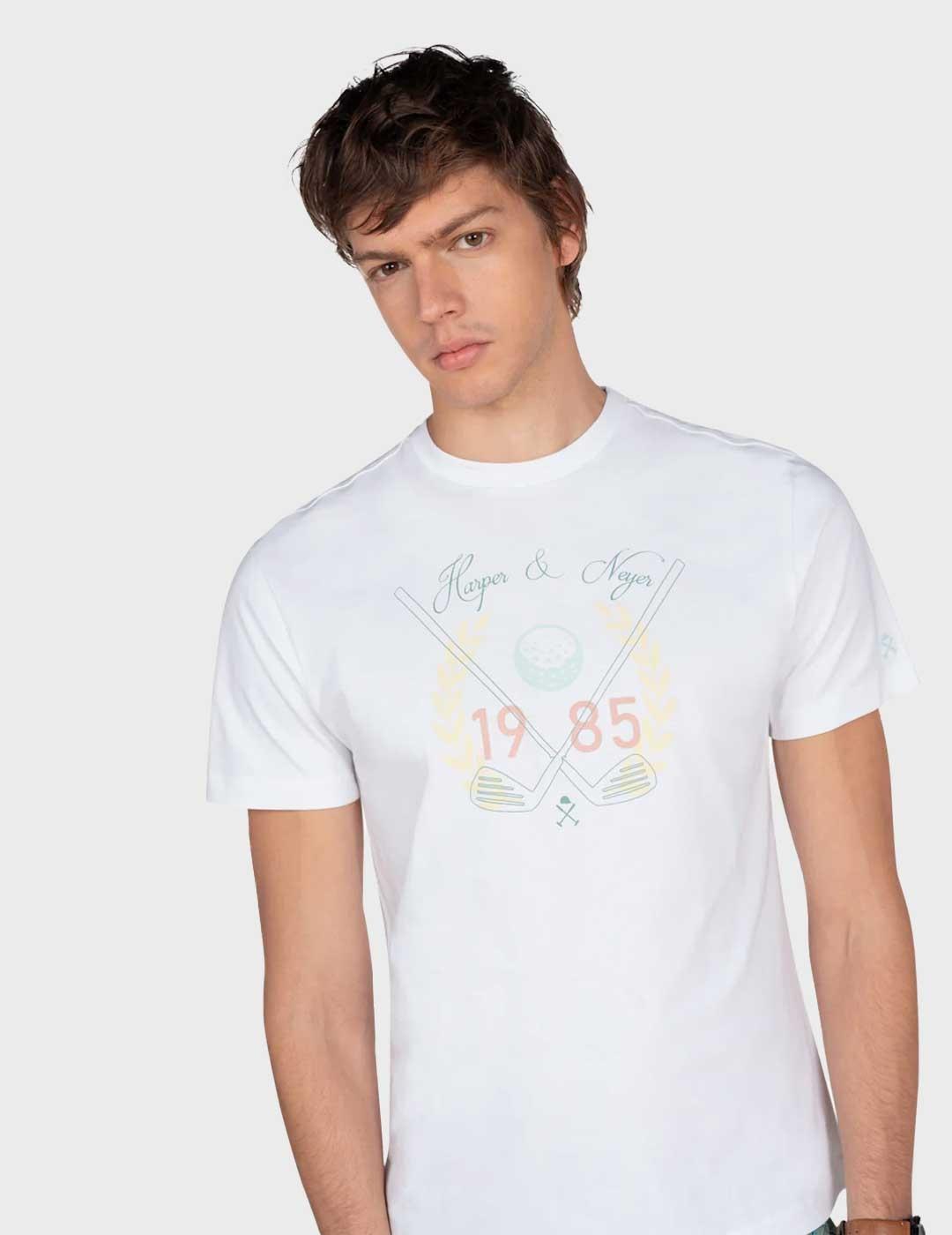 Harper & Neyer Golf camiseta blanca para hombre