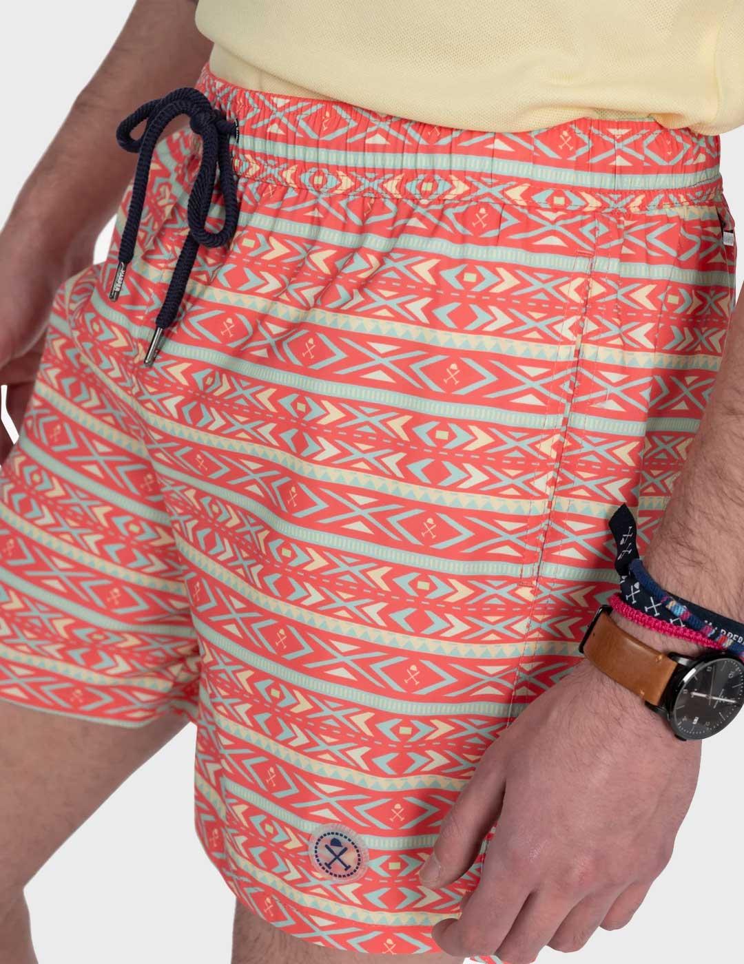 Harper & Neyer Ethnic bañador coral para hombre