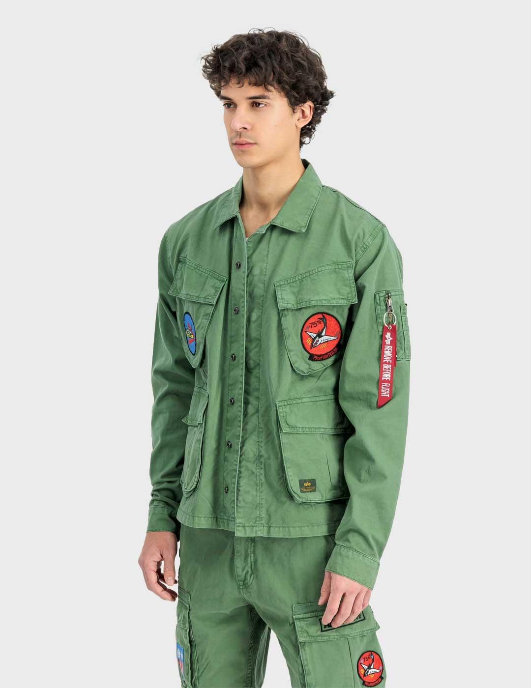 Alpha Flying Tigers camisa verde para hombre