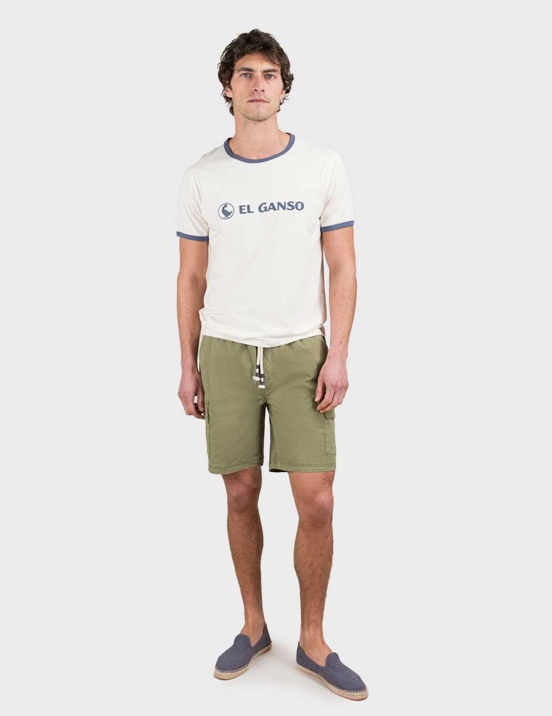 El Ganso bermuda verde cargo para hombre