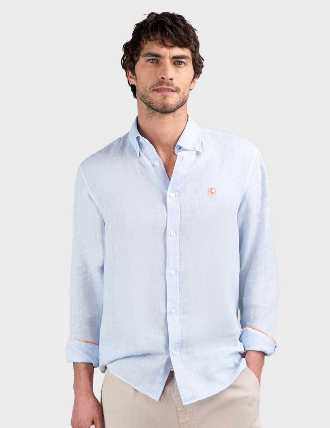 El Ganso camisa beige de lino para hombre