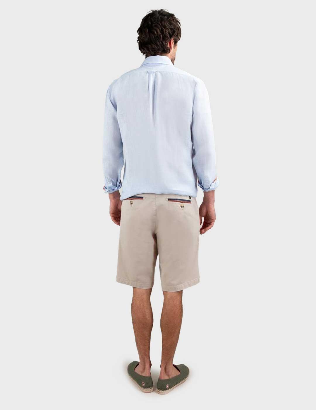 El Ganso camisa azul de lino para hombre