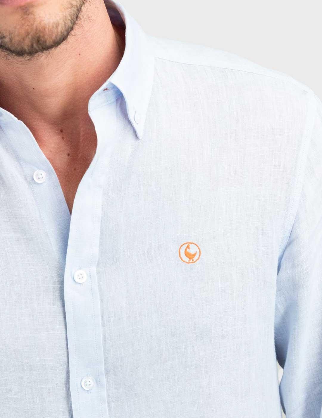 El Ganso camisa azul de lino para hombre