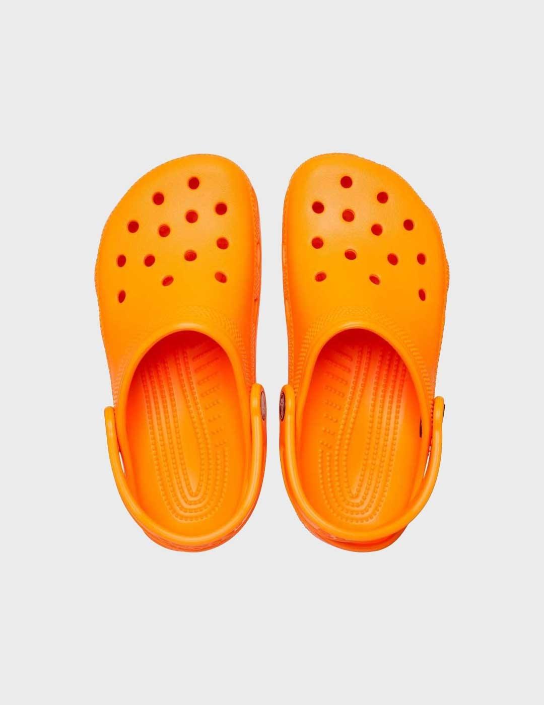 Crocs Classic Clog T zuecos naranjas para niño y niña