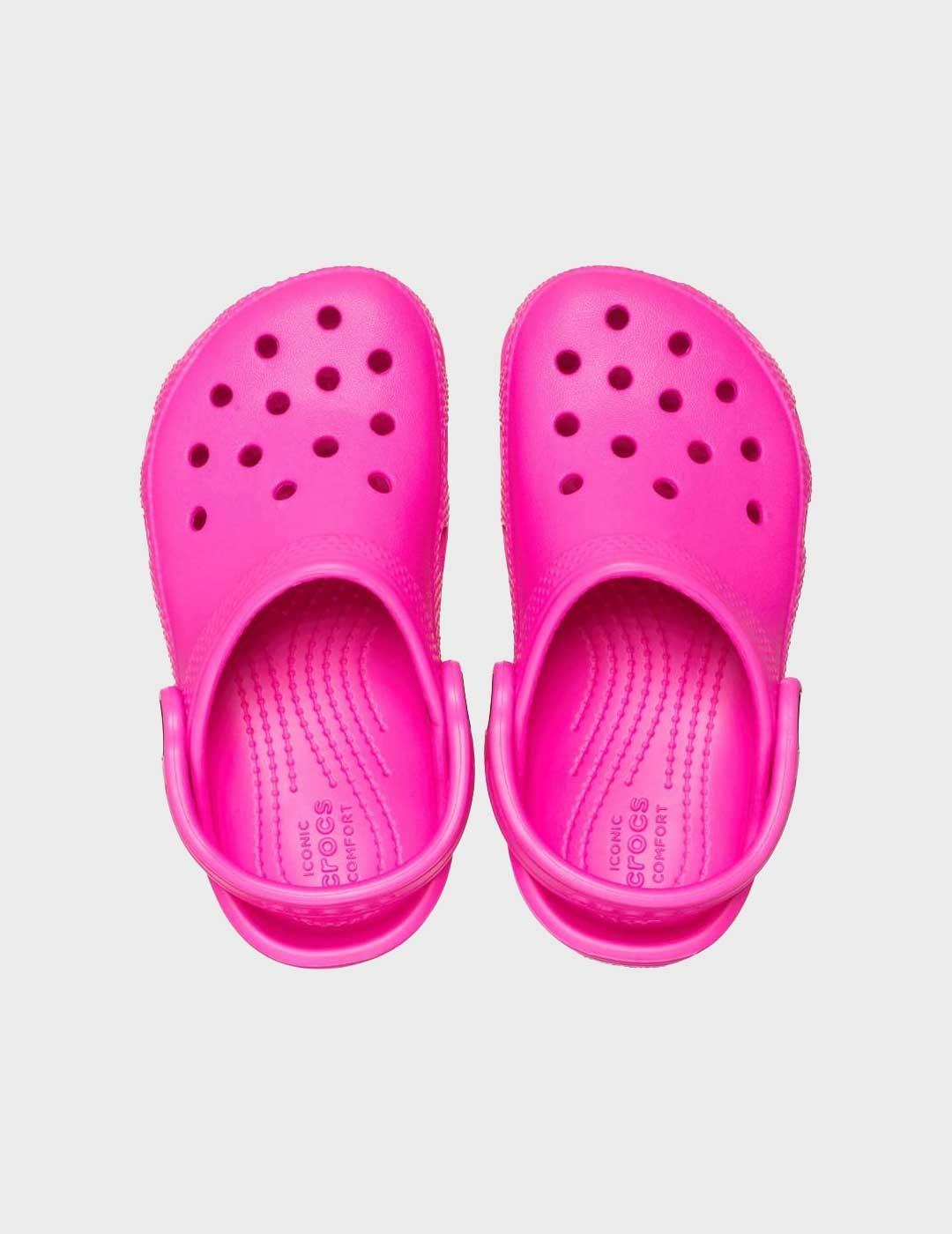 Crocs Classic Clog T zuecos rosas para niño y niña