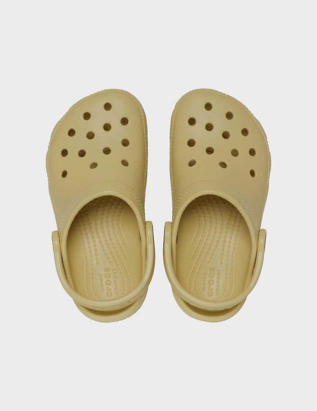 Crocs Classice Clog T zuecos beige para niño y niña