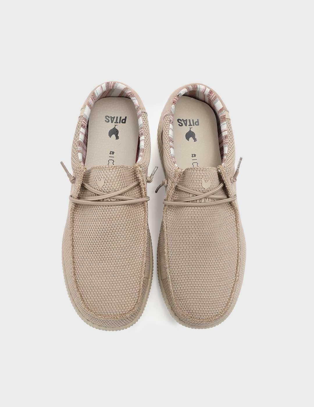 Walk in Pitas Wp150 Luca zapatilla beige náutica para hombre