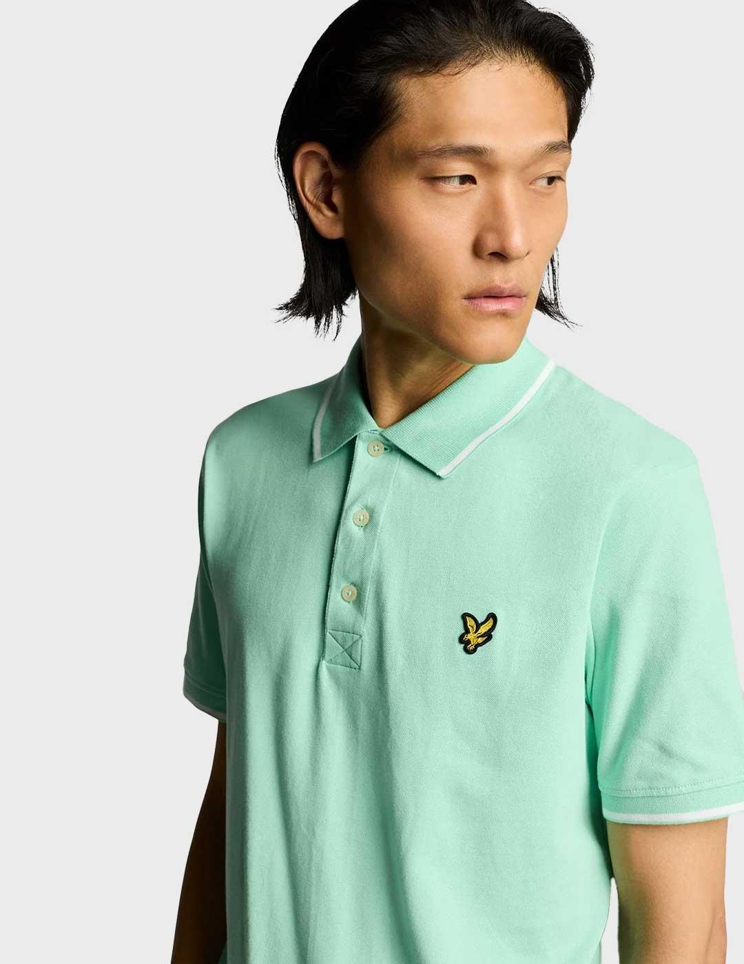 Lyle & Scott Tipped polo turquesa para hombre