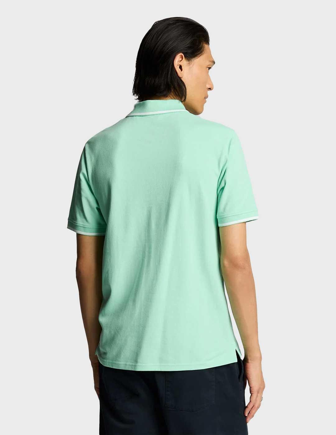 Lyle & Scott Tipped polo turquesa para hombre