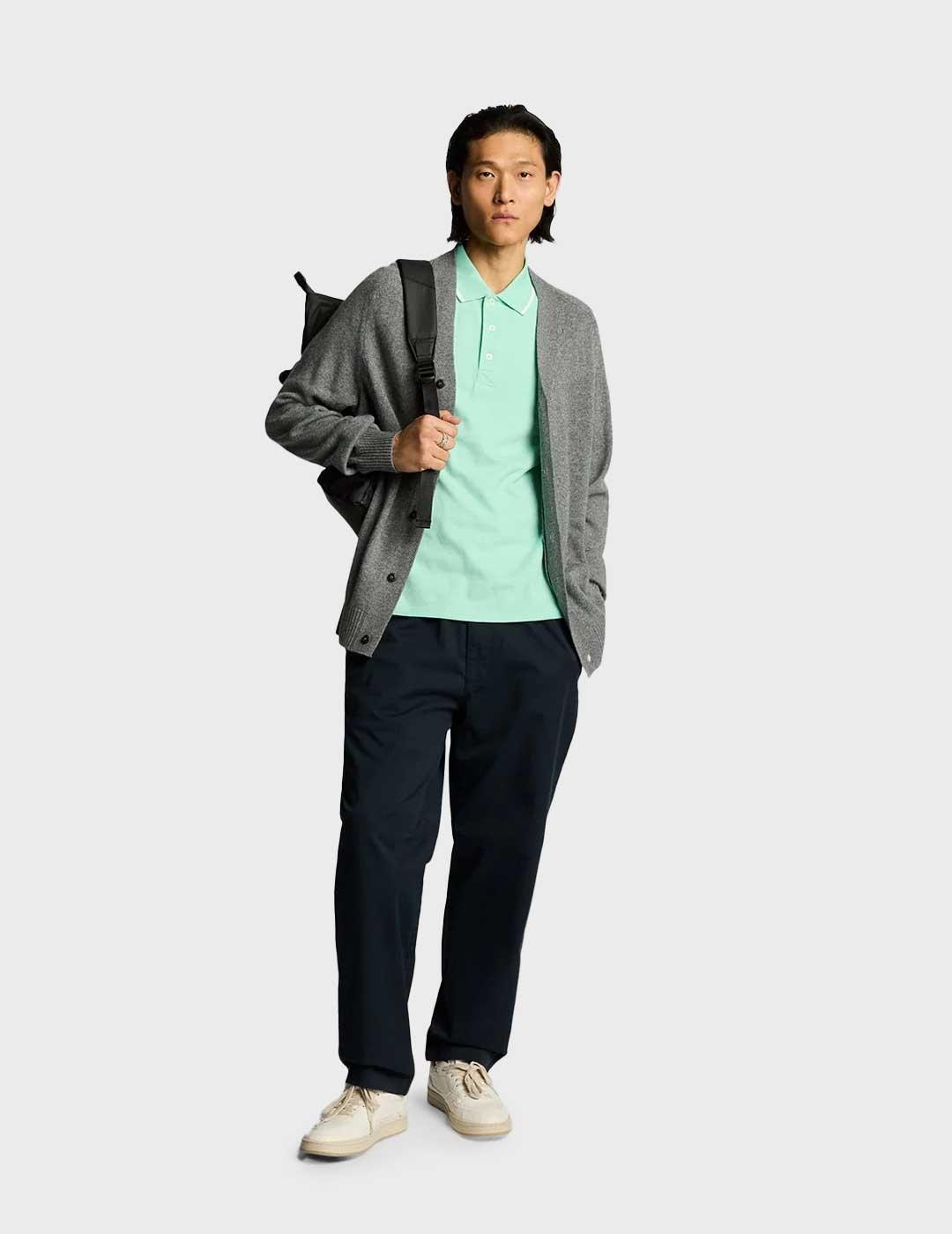 Lyle & Scott Tipped polo turquesa para hombre