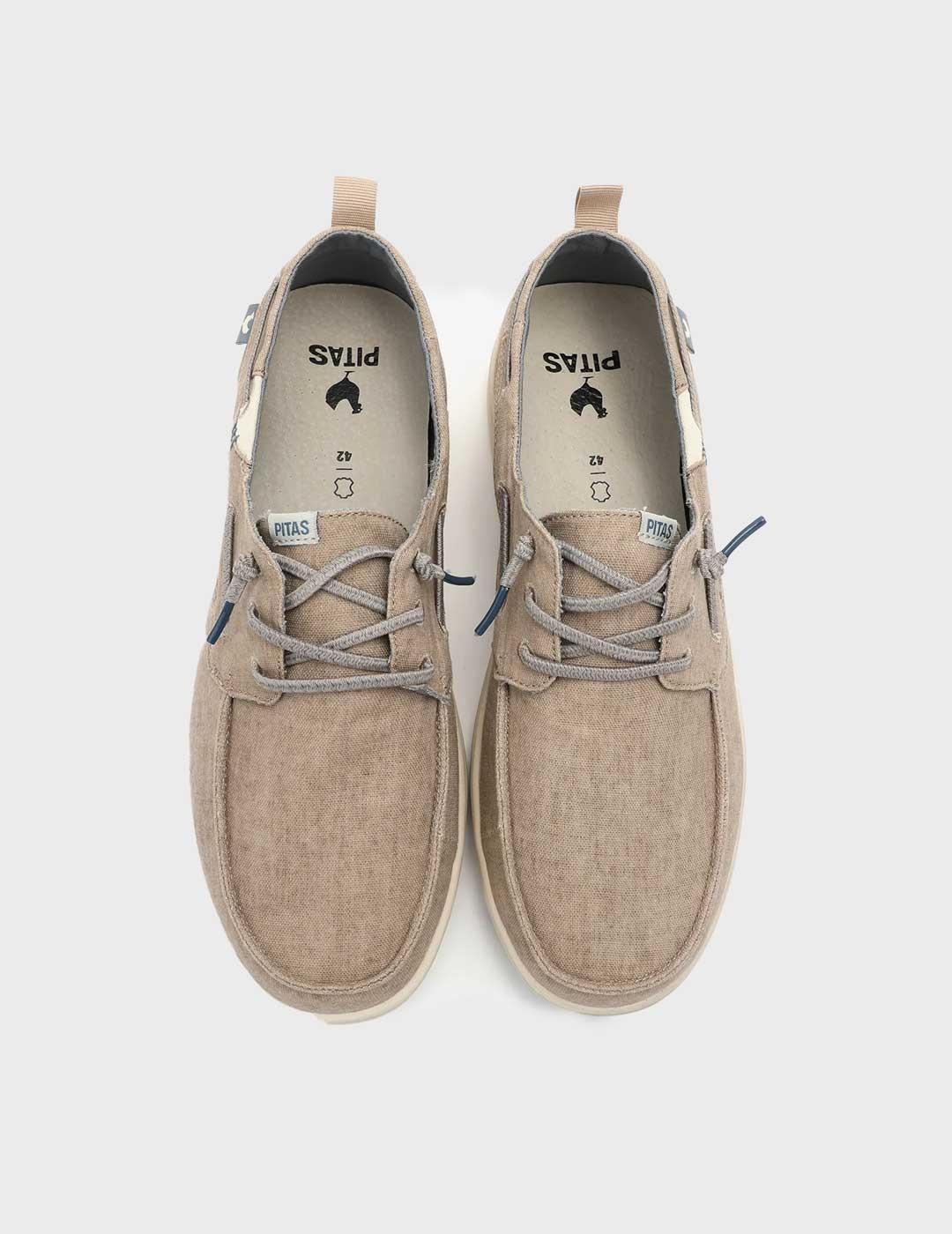 Walk in Pitas Maui Flax zapatilla beige para hombre