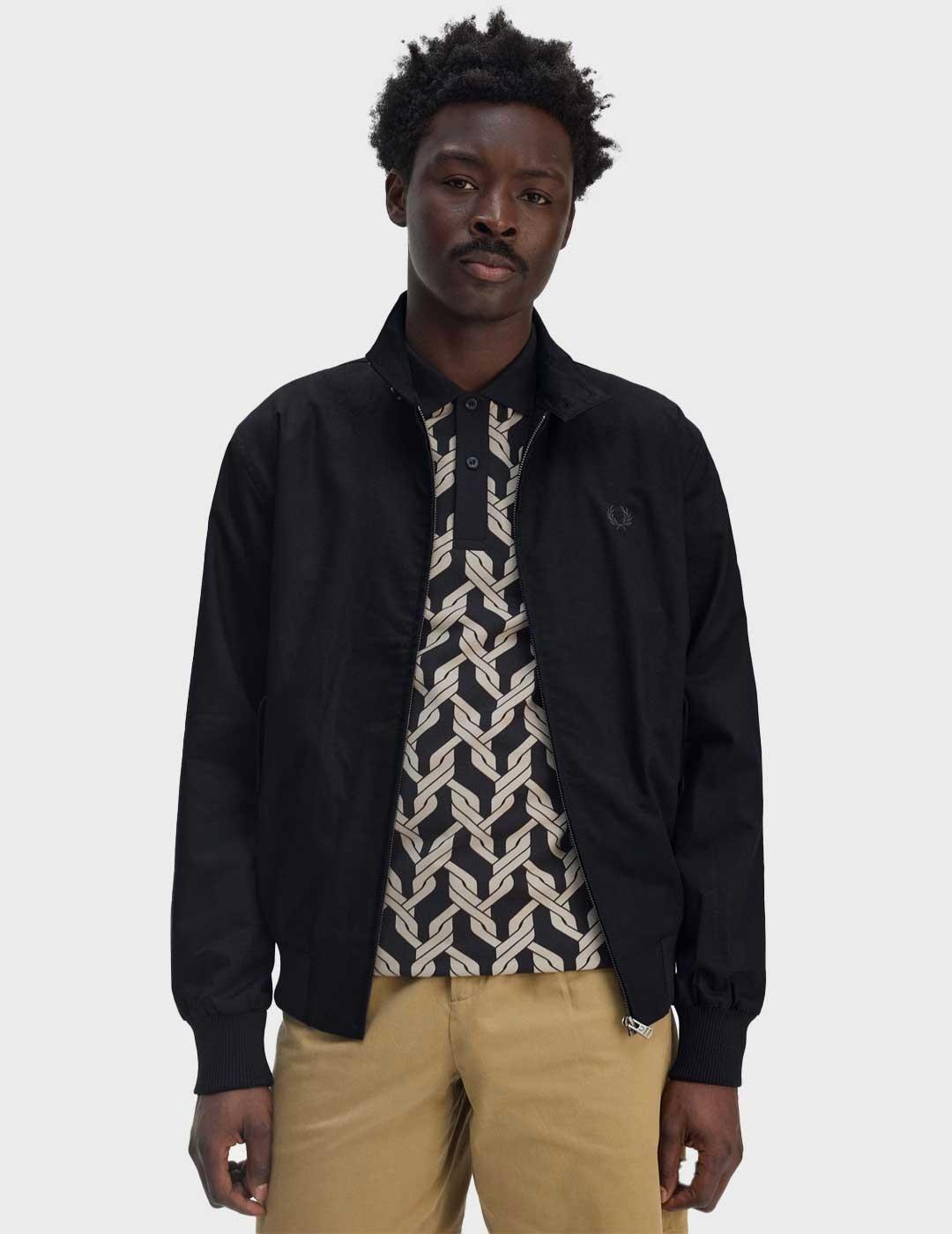 Fred Perry Harrintong chaqueta negra para hombre